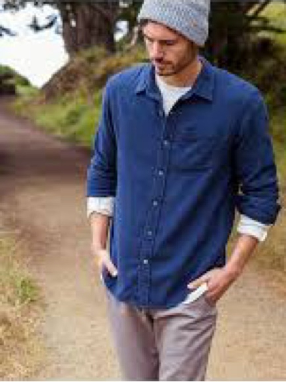 Outerknown Indigo Transitional Flannel Shirt Men’s Sz Small